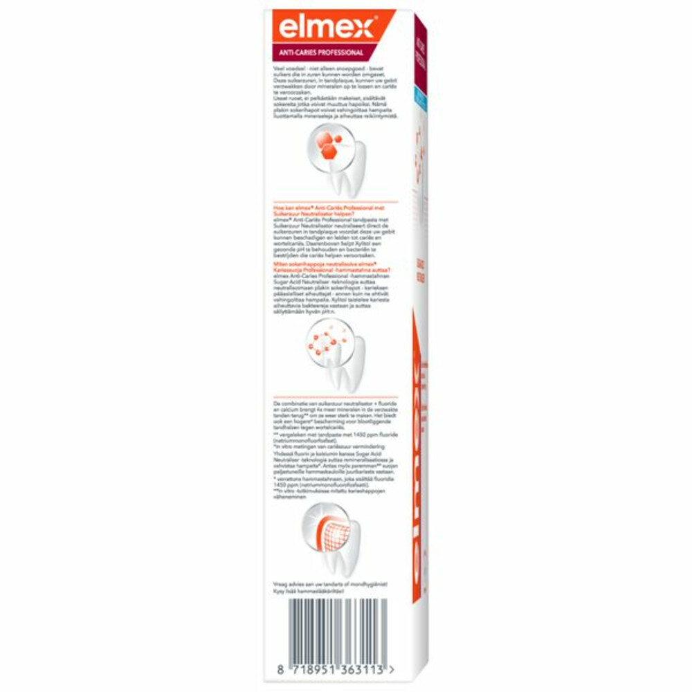 12x Elmex Tandpasta Anti-Cariës Professional75 ml