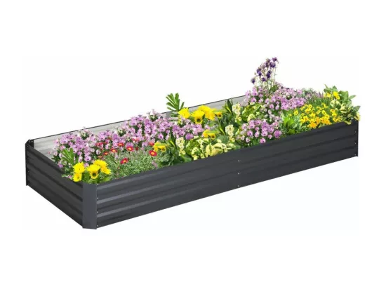 La jardinière est en acier,d gris