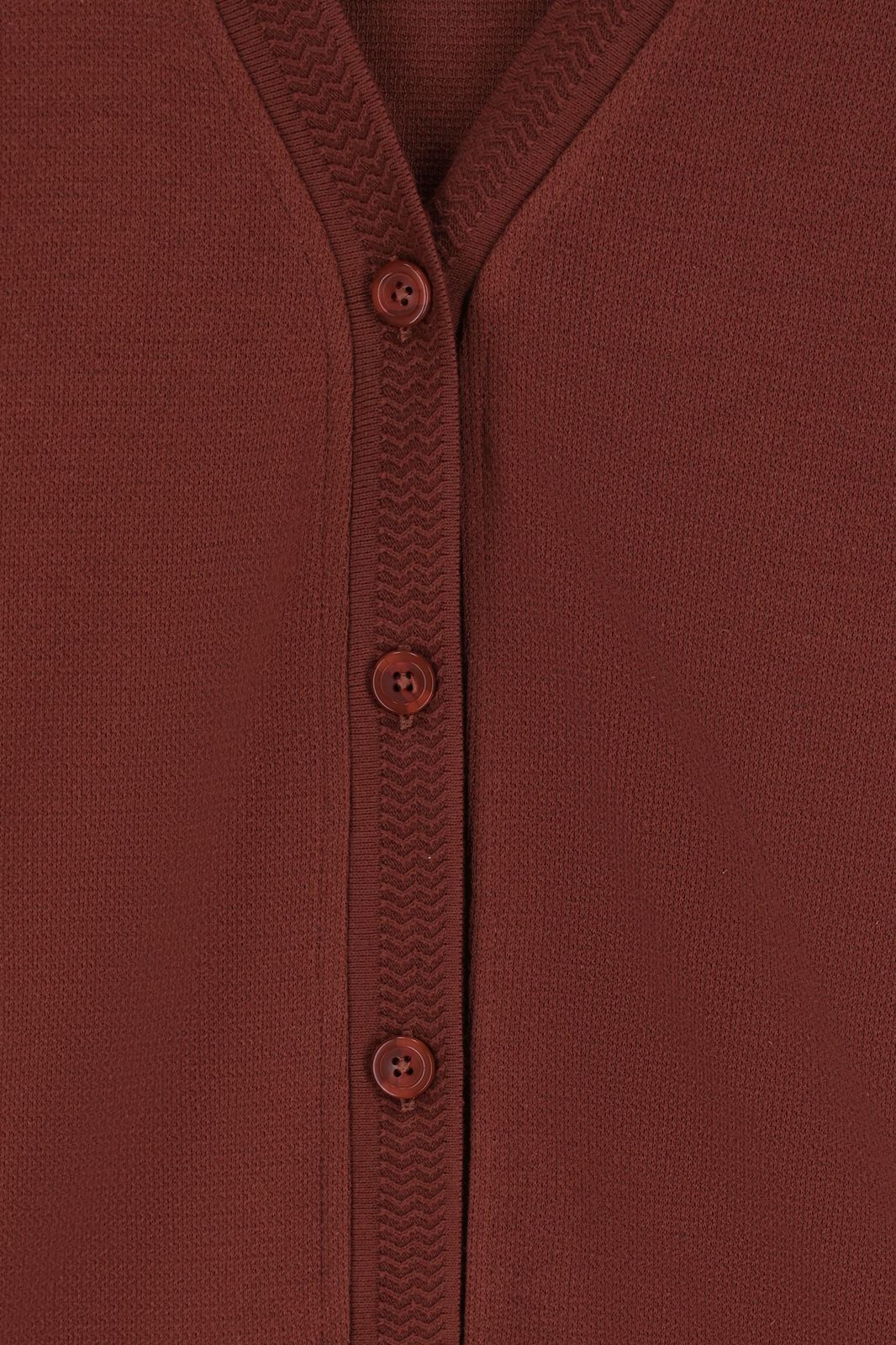 Donkerbruin jersey vest met knopen