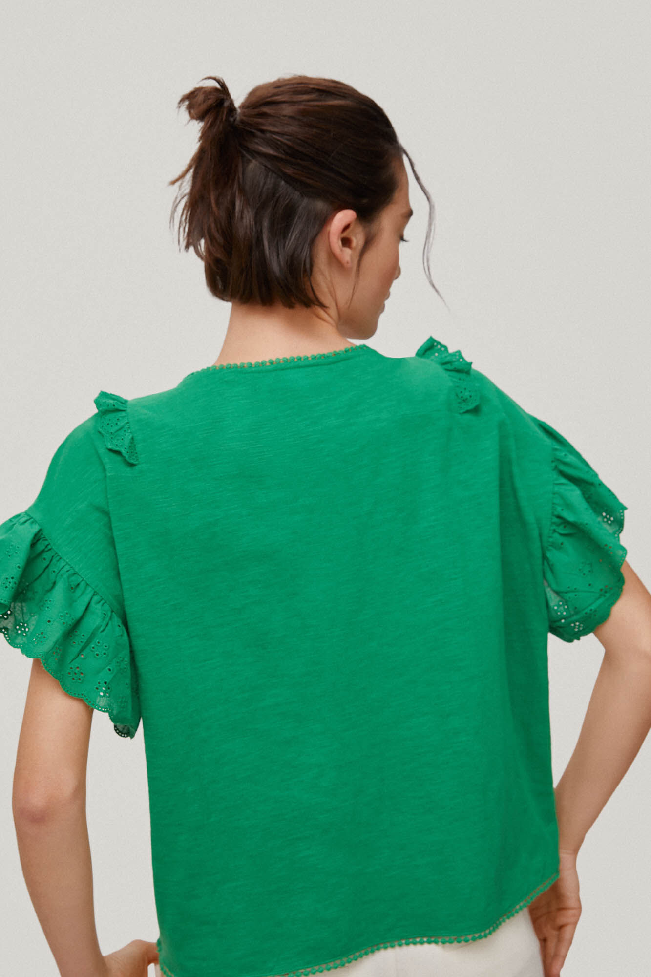 Camiseta com babados - Verde