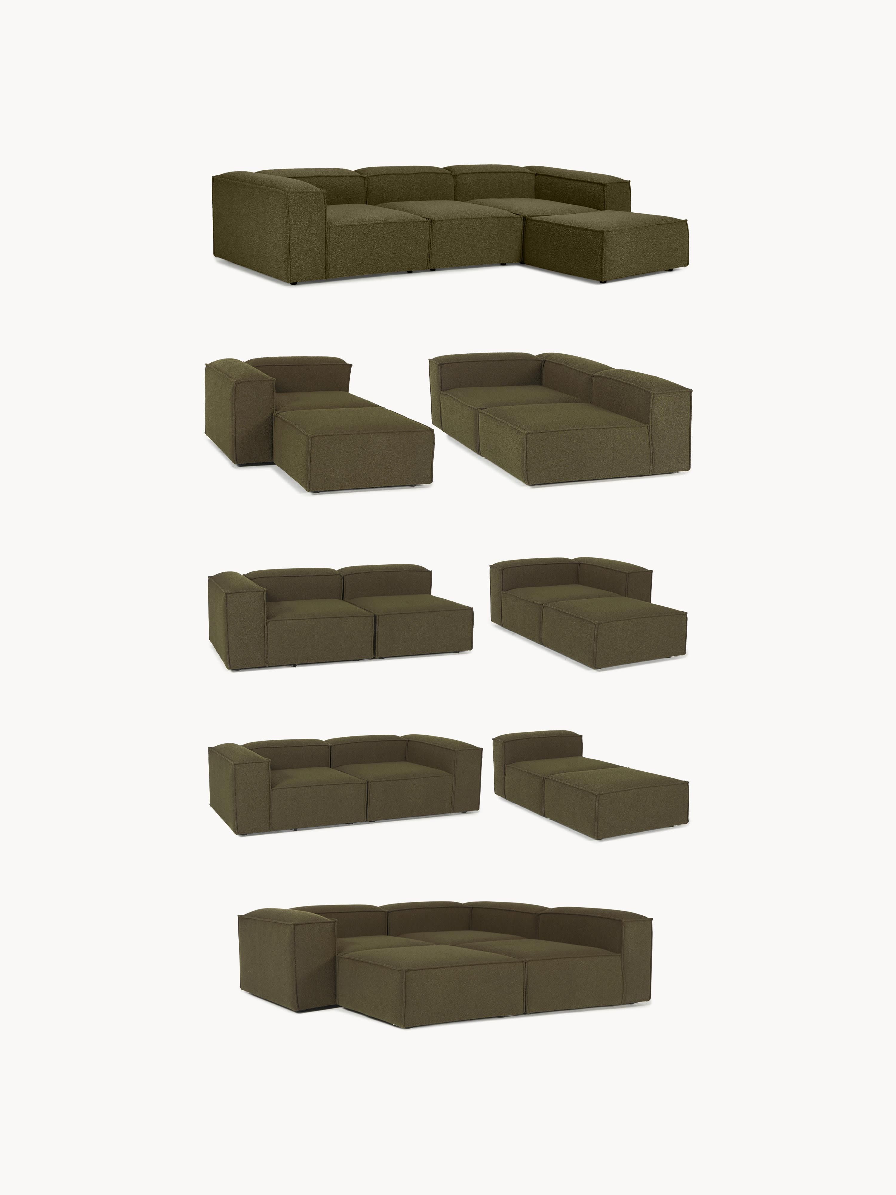 Modulaire chaise longue Lennon uit bouclé