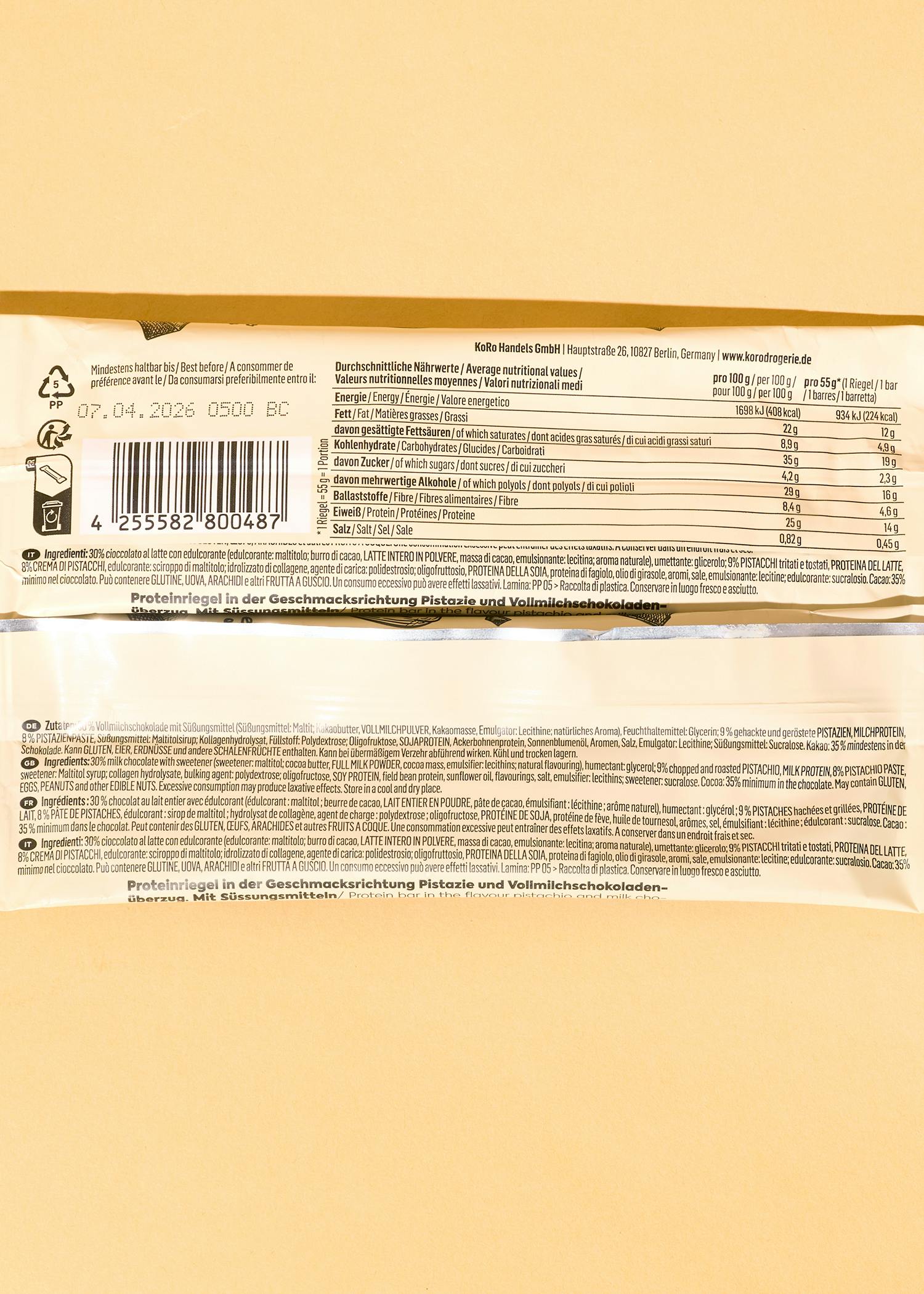 Protein Bar Deluxe with Pistachio Butter 55 g
