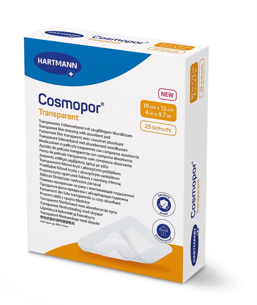 COSMOPOR transparent<br>25 Stück, 10x12cm, steril