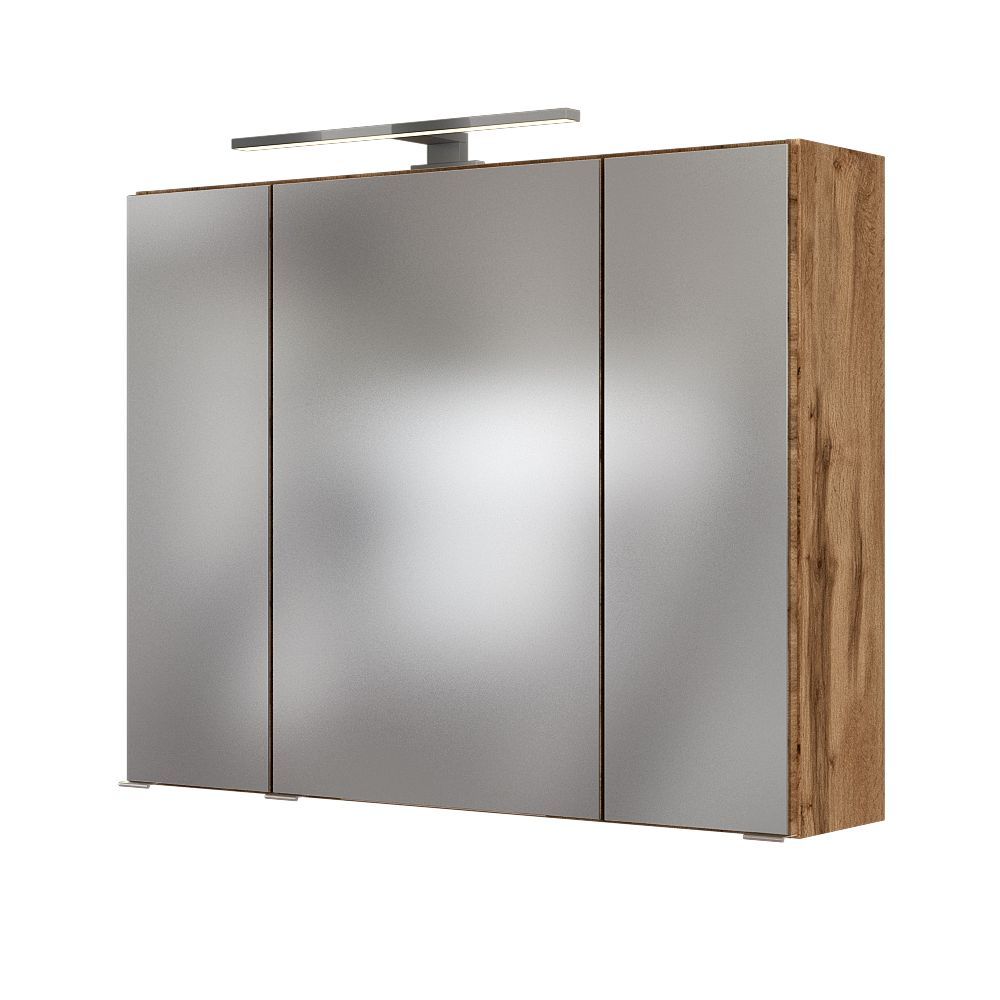 3D-Spiegelschrank LUCCA - Wotaneiche - 80 cm breit