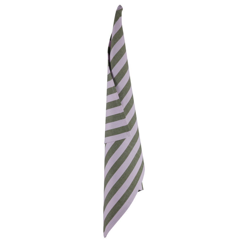 Gorms  Stribet viskestykke, rosa/grøn - 70x50 cm.