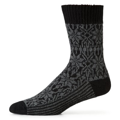 Socke Jacquard Schurwolle, Anthrazit