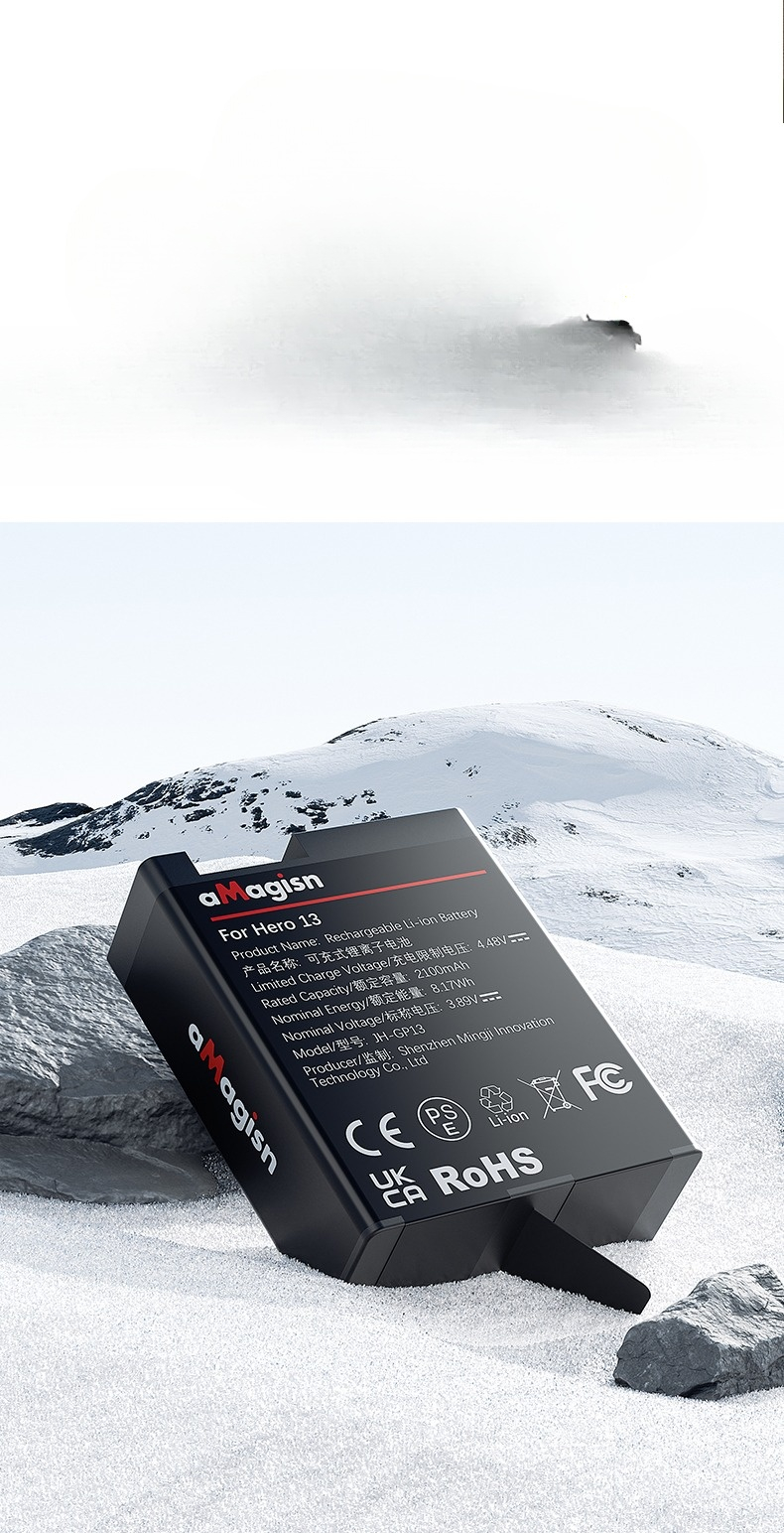 AMAGISN - Enduro Battery GoPro Hero 13 Ersatz Akku Batterie 2100mAh