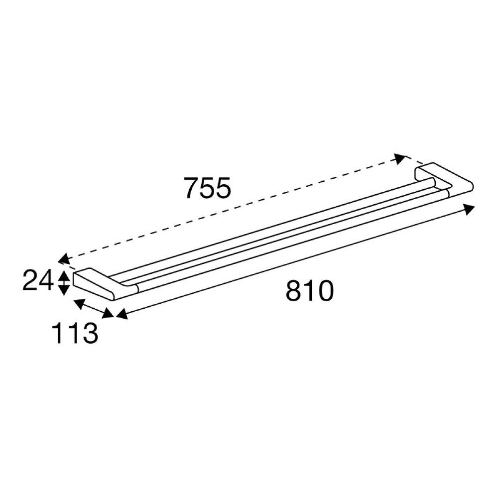 HÅNDKLESTANG PRESSALIT STYLE KROM DOBBEL 810MM