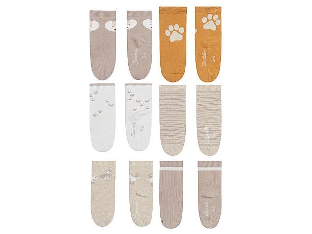 Sterntaler Socken 6er Set Hund Natur Melange Gr. 17-18 Socken für Kinder