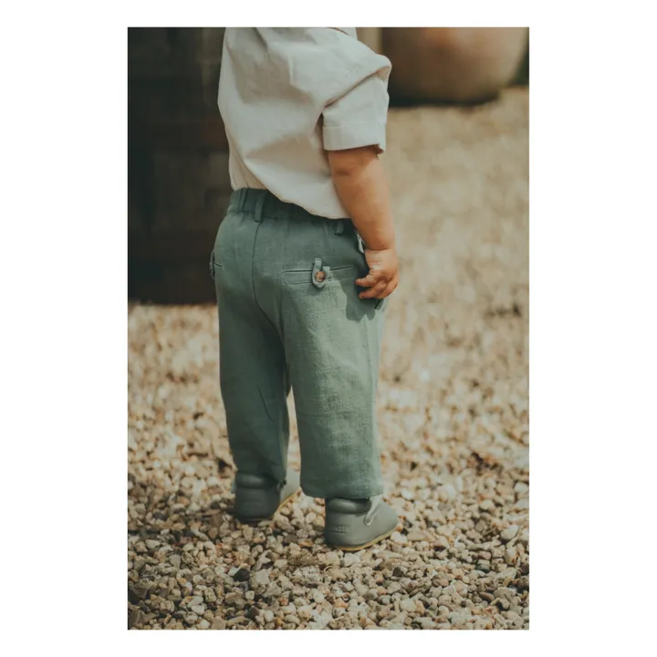 Donsje Pantalon Dado en Lin | Sauge