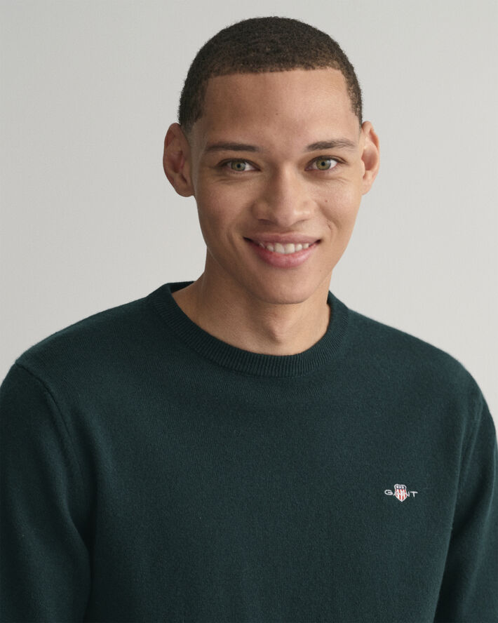 Gant SUPERFINE LAMBSWOOL C-NECK Tartan green