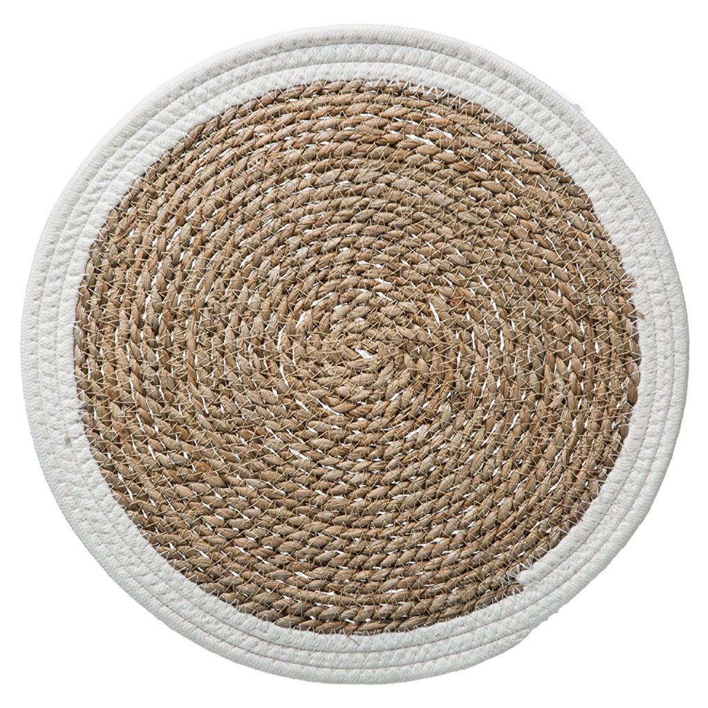 Set de table rond roseau HAPPYPOP blanc D 38cm