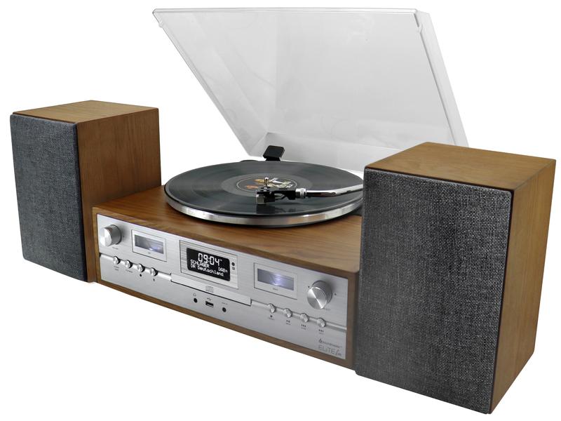 soundmaster Stereoanlage PL895 Braun Retro HiFi Anlage mit Plattenspieler, DAB /UKW, CD/MP3, USB, Bluetooth