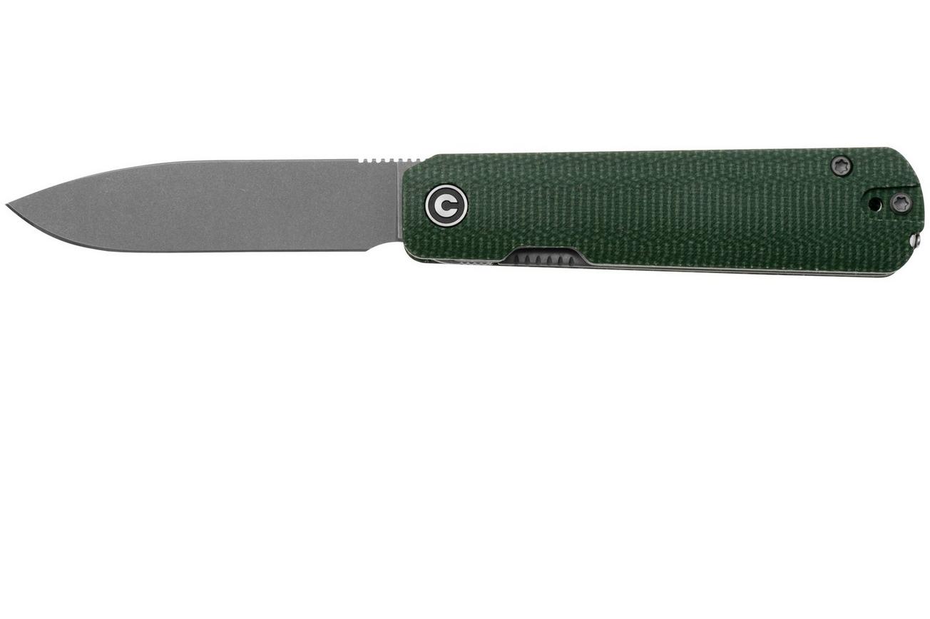 CIVIVI Sendy C21004A-1 Stonewashed Nitro-V, Green Canvas Micarta, zakmes, Ben Petersen design