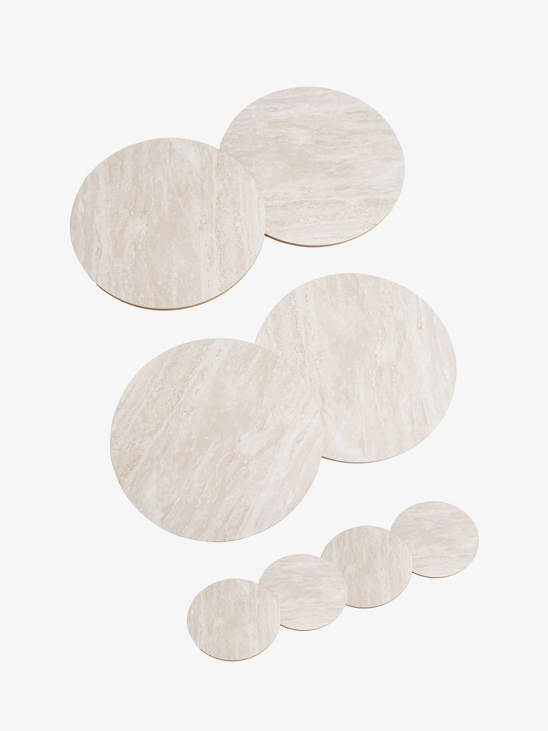 Set van 4 placemats en onderzetters met marmereffect