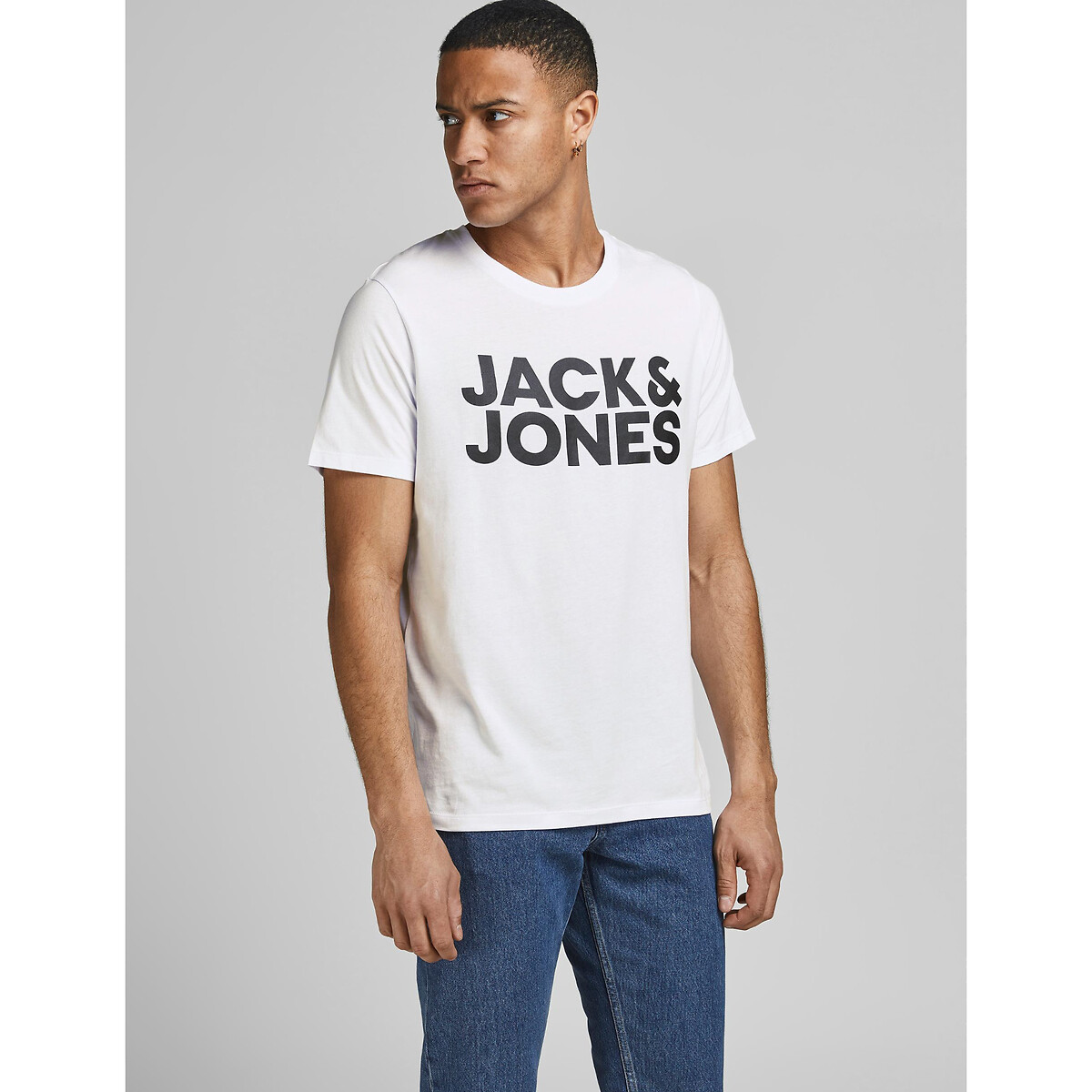 JACK & JONES<br>Camiseta com gola redonda e mangas curtas