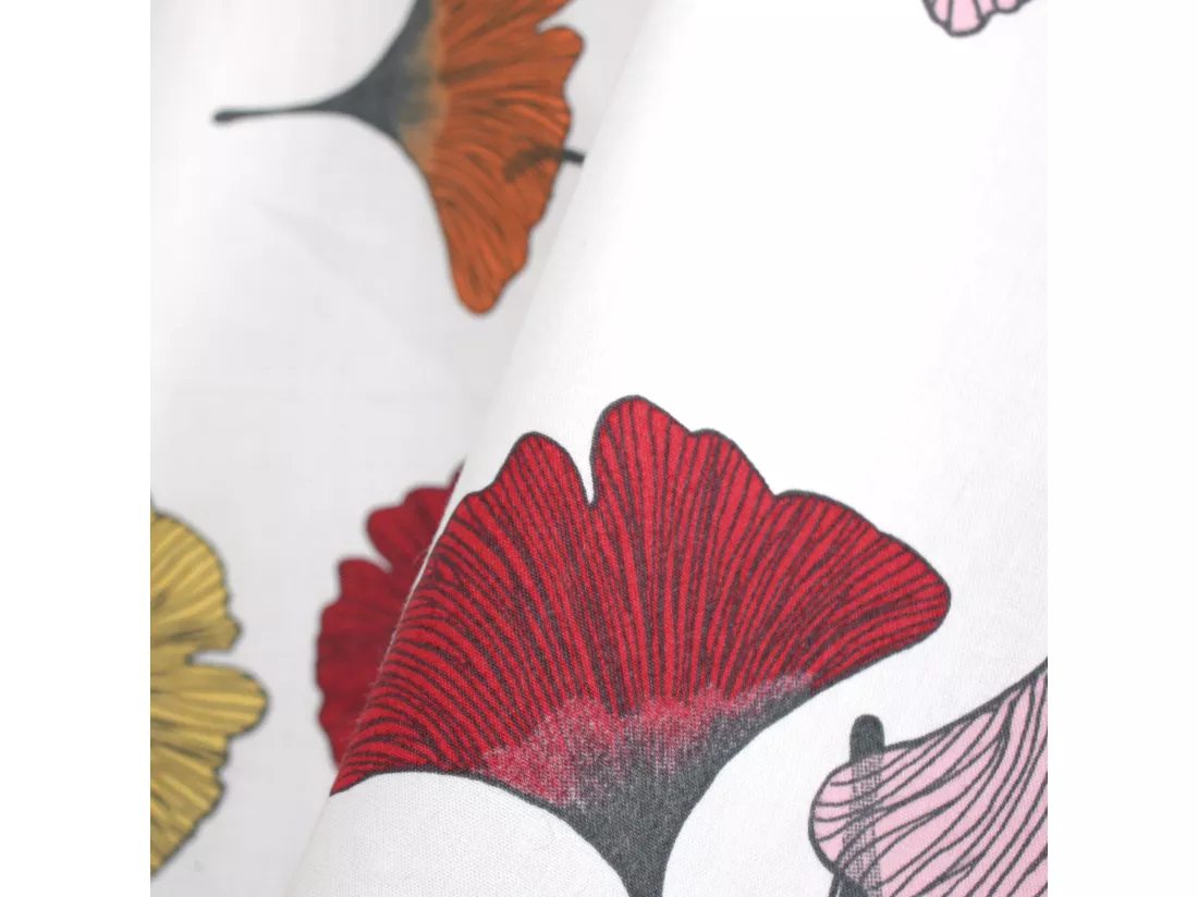 Taie de traversin 140x43 cm Percale pur coton GINKGO Rose