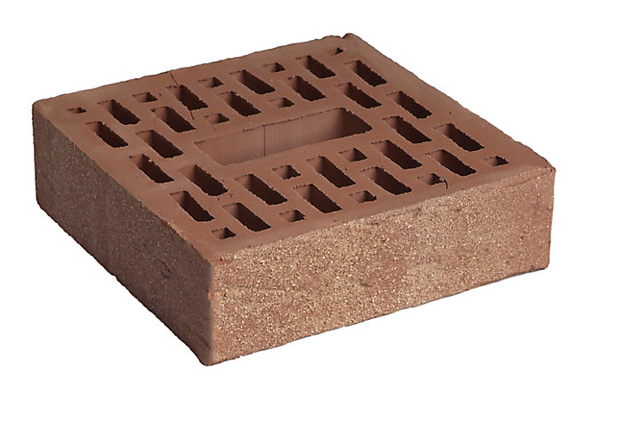 Bloc perforé terre cuite pin 22 x 22 x 6,5 cm