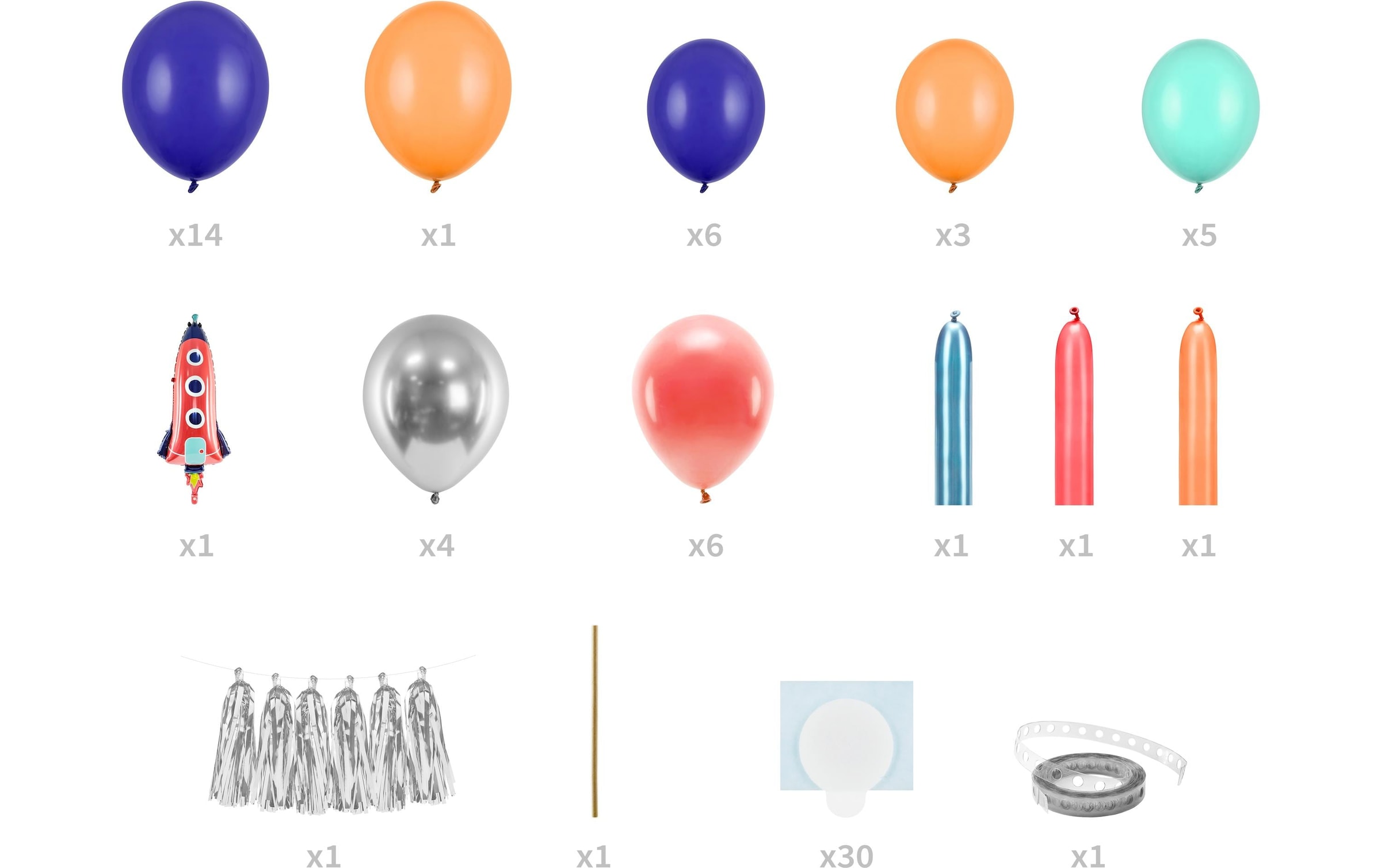 partydeco Aufblasbares Partyzubehör »Luftballon Rakete Mehrfar«