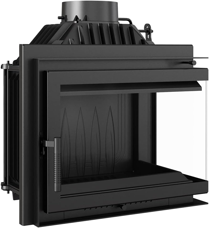KRATKI Kamineinsatz Gusseisen Simple rechts 8 kW Ø 150
