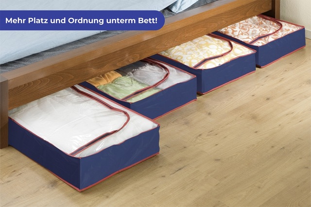 Maximex Unterbettkommode »Blau-Rot« Aufbewahrungsbox für Kleidung, platzsparend, Schutz vor Staub & Motten