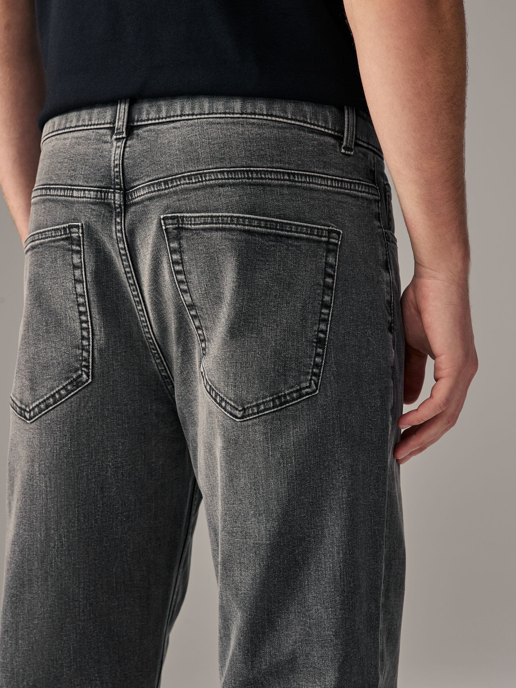 Grijs Vintage - Rechte, klassieke jeans met stretch