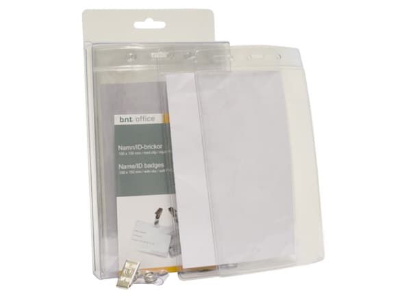 Navneskilte t/ID 100x150mm blød plast stående format - (10 stk.)