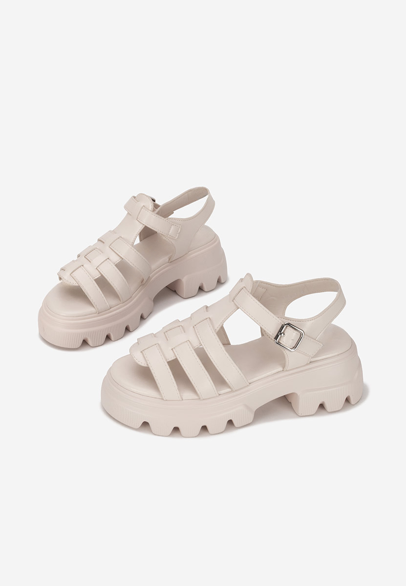 Sandales à plateforme beige Deresana