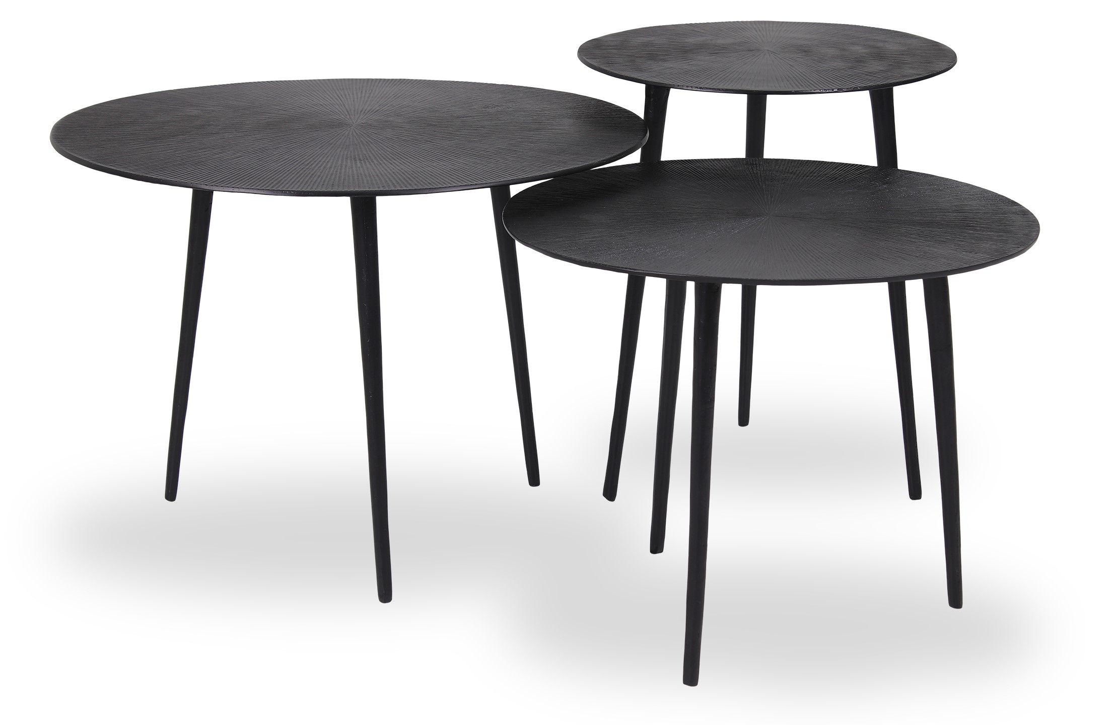 Salontafelset Zwart IV-52.016 Nobby ⌀60  x H45 cm