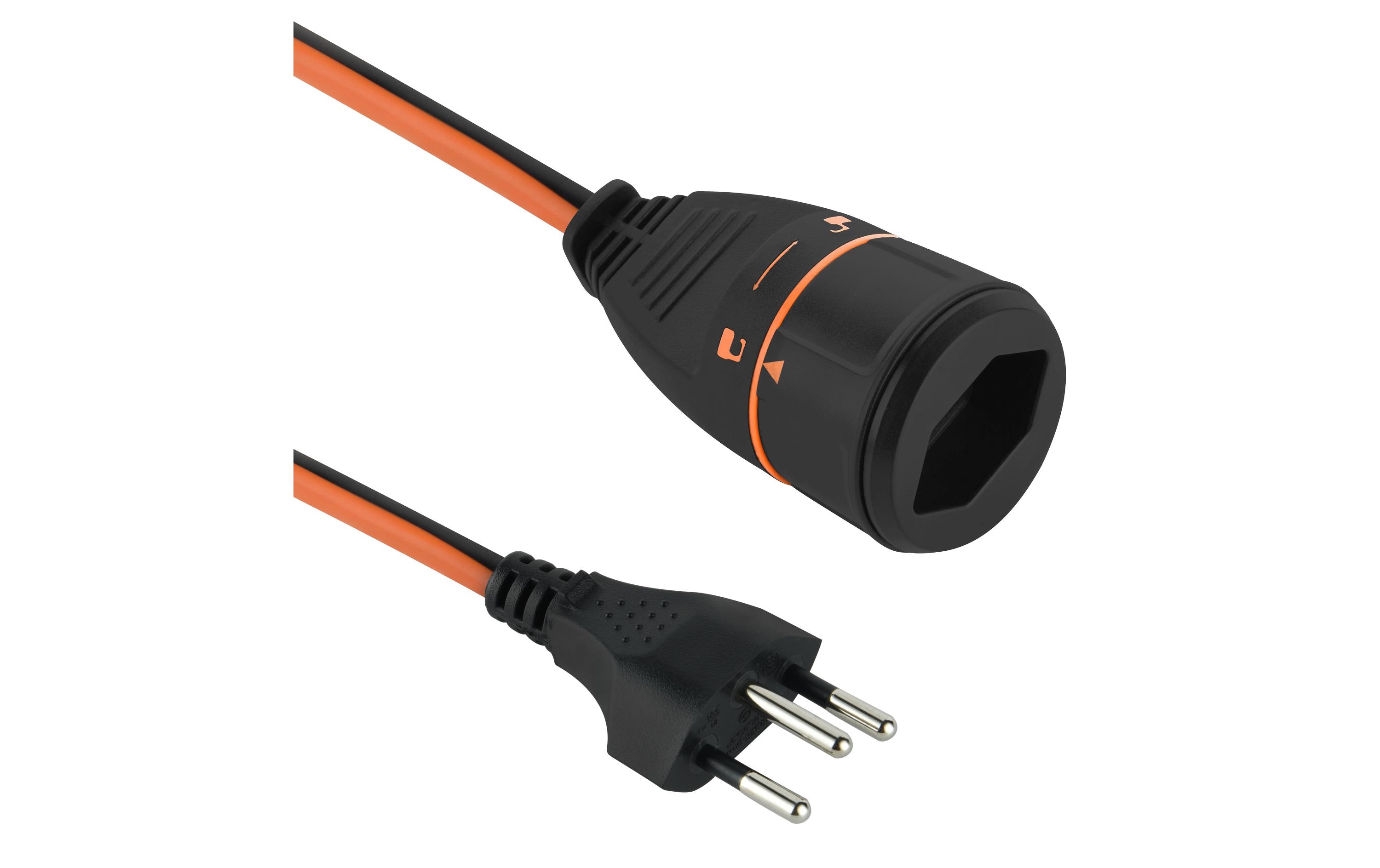 Verlängerungskabel 10 mKabel mit LOCK-Kupplung T13 und Stecker T12 samt Lasche