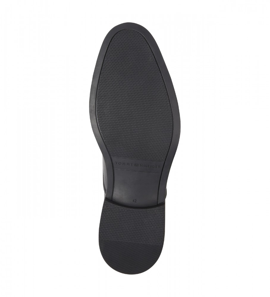 Mocassins Derby de couro preto Tommy Hilfiger