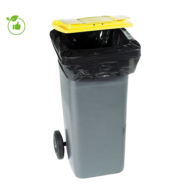 Housses conteneurs noires 120 L pour conteneur 2 roues, lot de 100