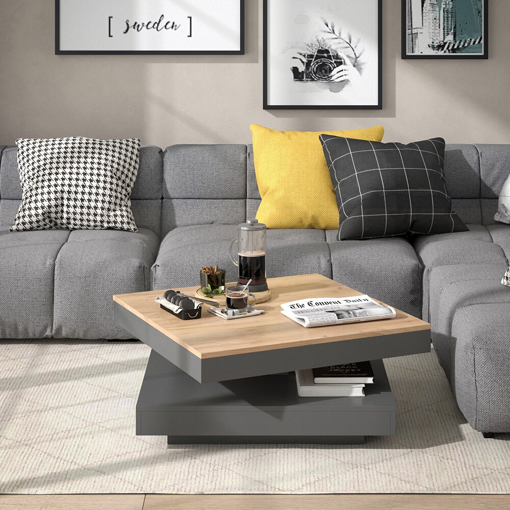 Vicco Couchtisch Sofatisch Beistelltisch Elias Anthrazit/Goldkraft Kaffeetisch