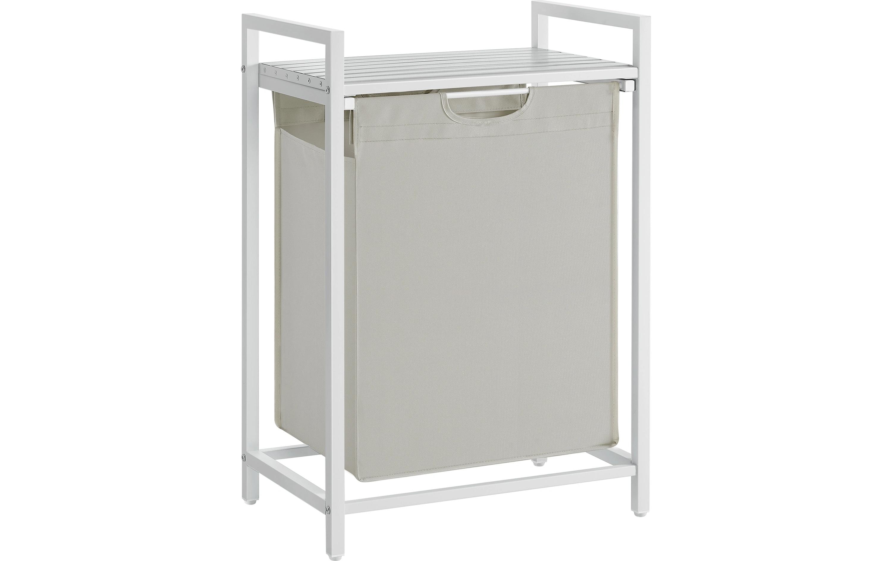 Wäschekorb mit Ablage 65 l, WeissWäschesammler