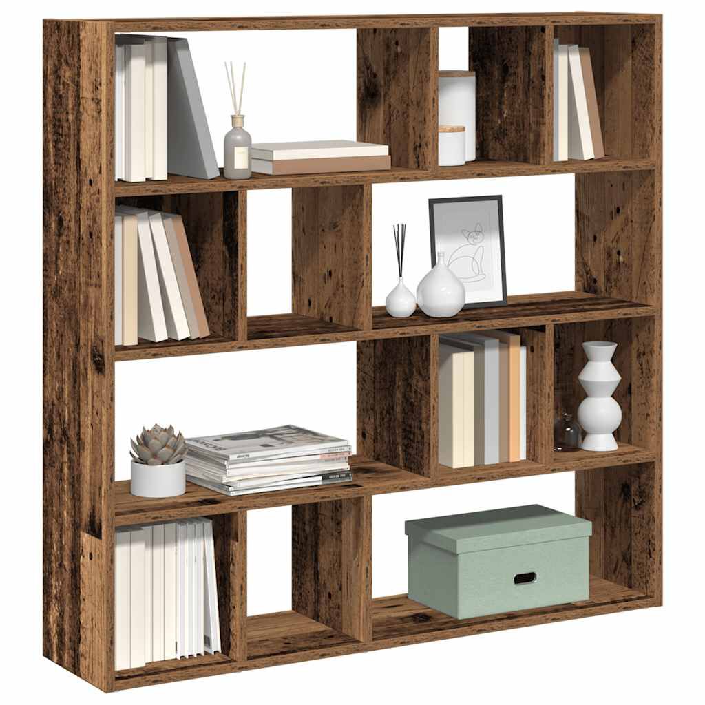vidaXL Boekenkast/Scheidingswand, antiek hout, 105x24x102 cm