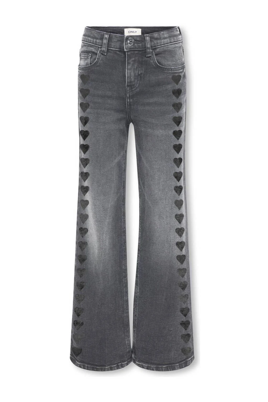 ONLY wide leg regular waist jeans black denim
