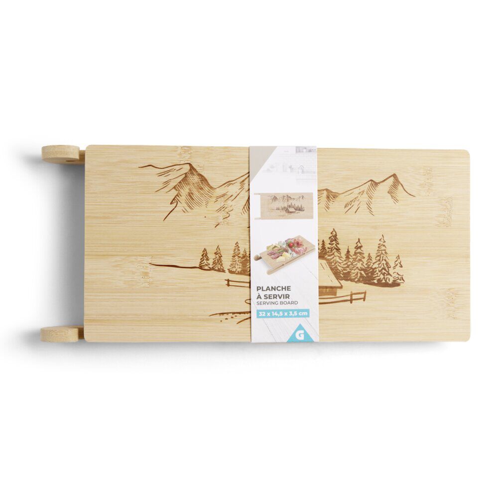 Planche de service bambou forme luge 32x14,5cm