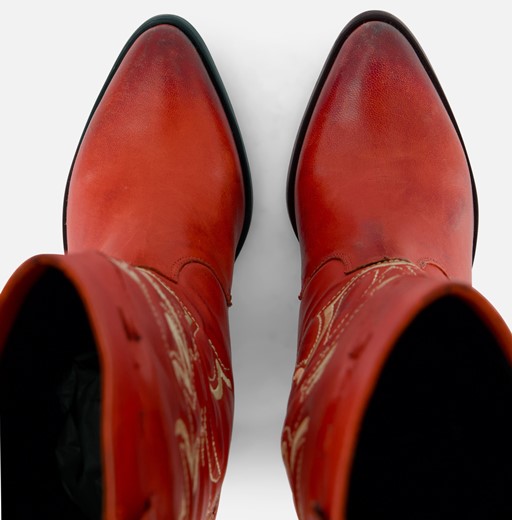 Lazamani Cowboylaarzen rood Leer