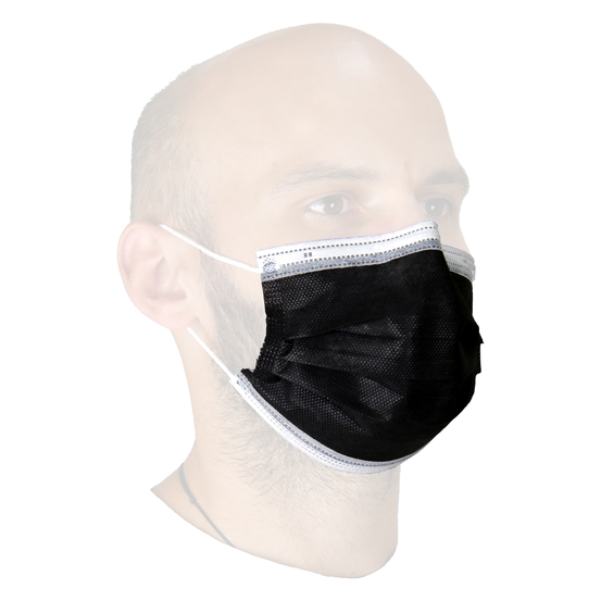 Lot de 10 masques noirs anti-projection