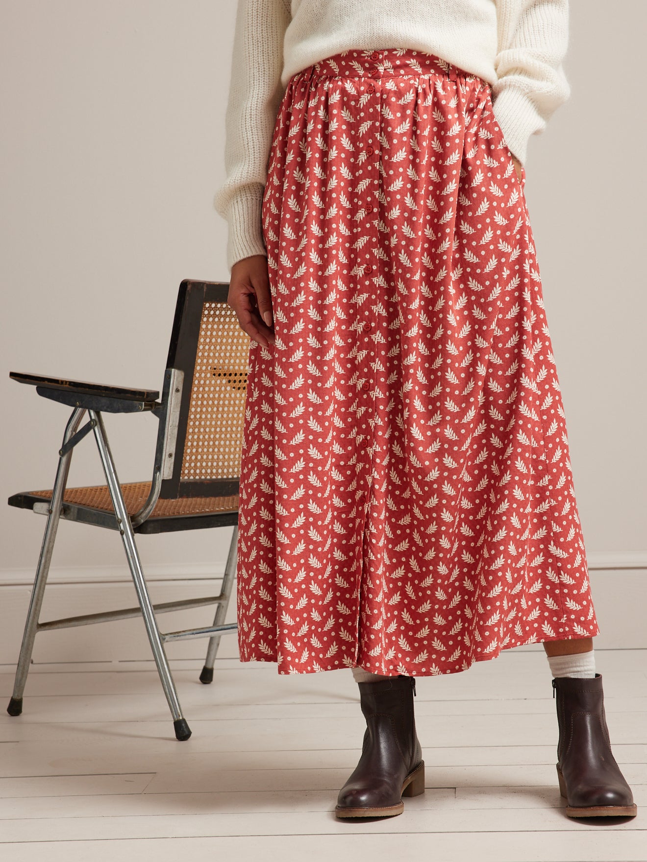 Jupe longue femme viscose dobby imprimé Rebecca