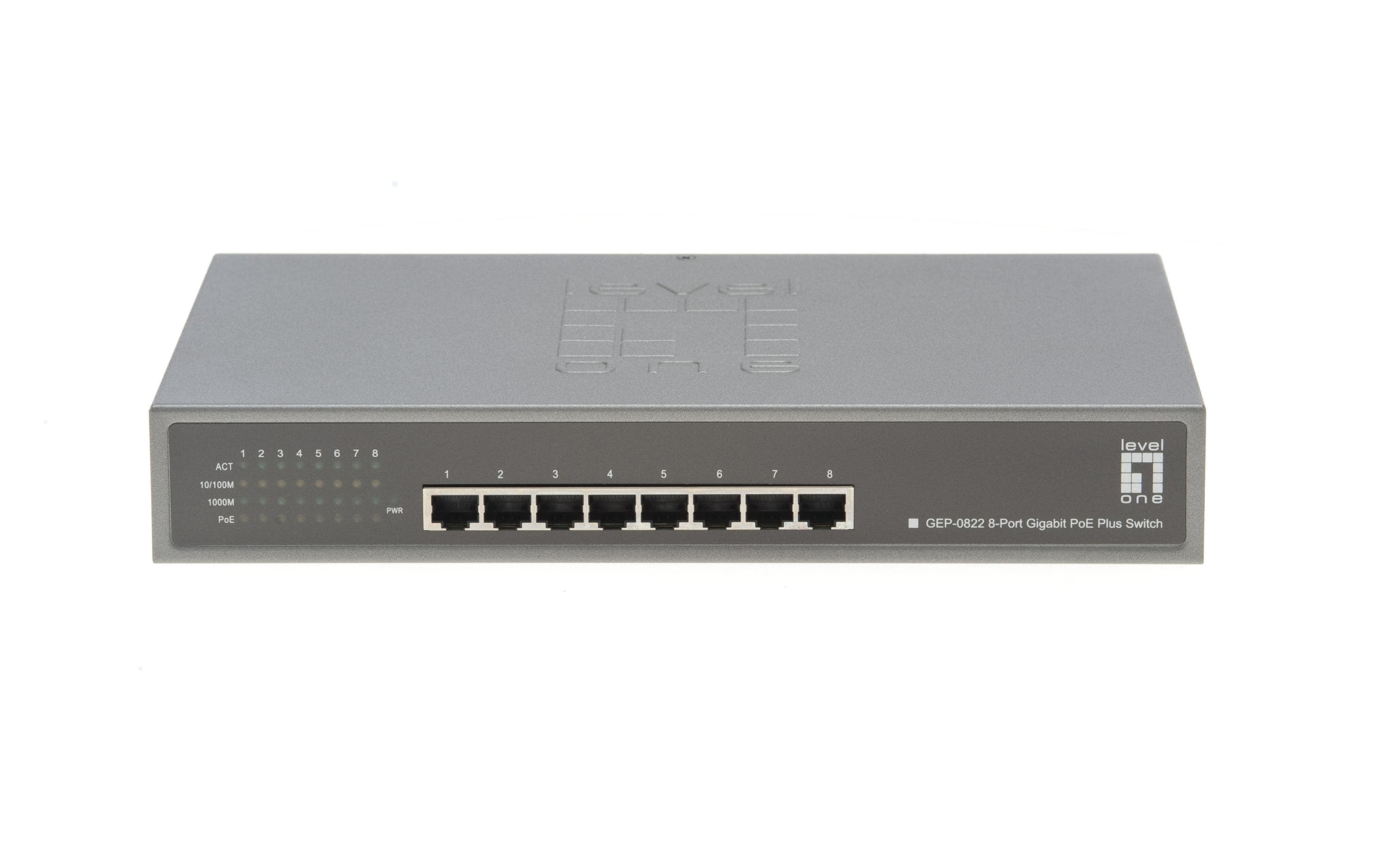 PoE+ Switch GEP-0822 8 Port<br>PoE-Switch, 8-Port, 10/100/1000 Mbps