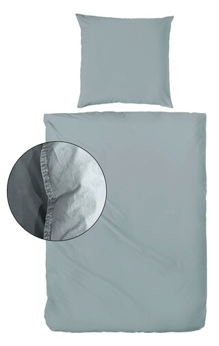 Hahn Renforcé-Bettwäsche Stonewashed 155 x 220 cm anthrazit