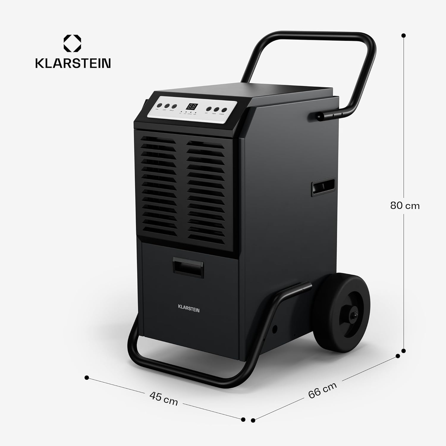 Klarstein DuraDry 50L Luftentfeuchter - Elektrisch, 52 dB, 5,5 L Tank, Auto-Abtau, Waschbarer Filter, 24h Timer, Für Keller & Große Räume bis 80 m², Anthrazit