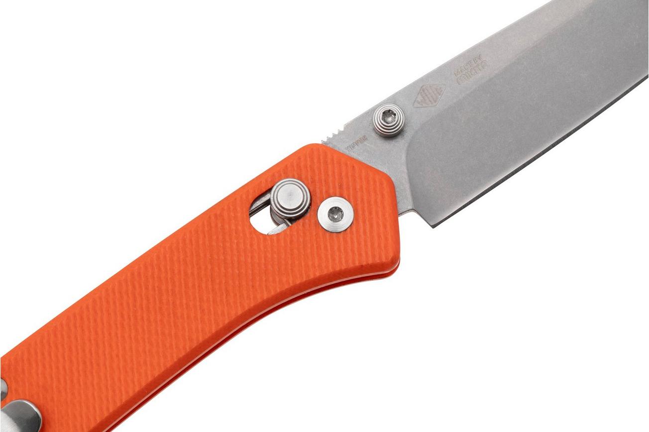 MKM Yipper YP-GOR Stonewashed MagnaCut, Orange G10 zakmes, Ben Petersen design