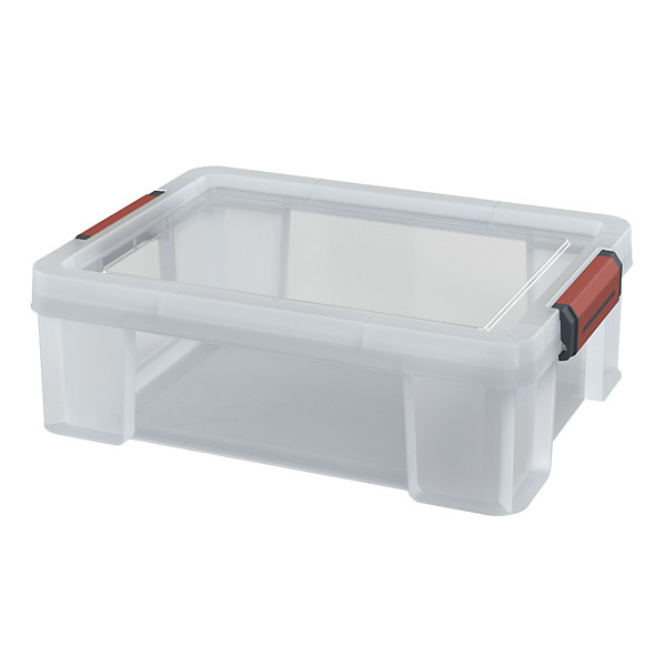 Bac avec couvercle à clips 9 L Clip & Store, coloris transparent