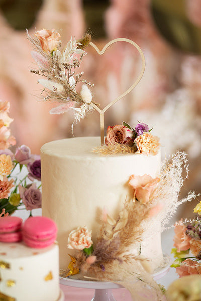 Houten Hart Caketopper 23cm