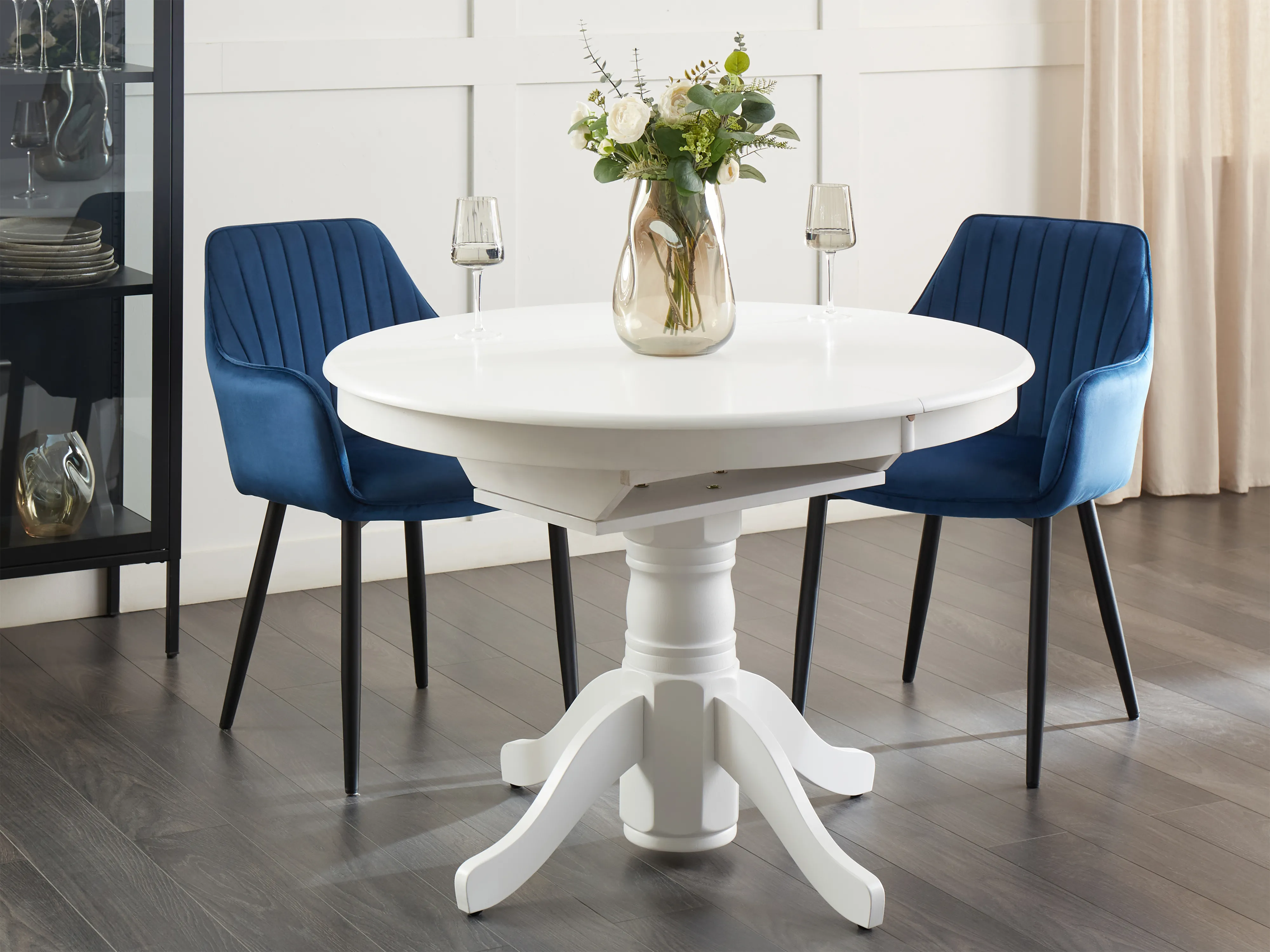Eettafel uitschuifbaar AKRON Wit 106 cm 106/150 cm
