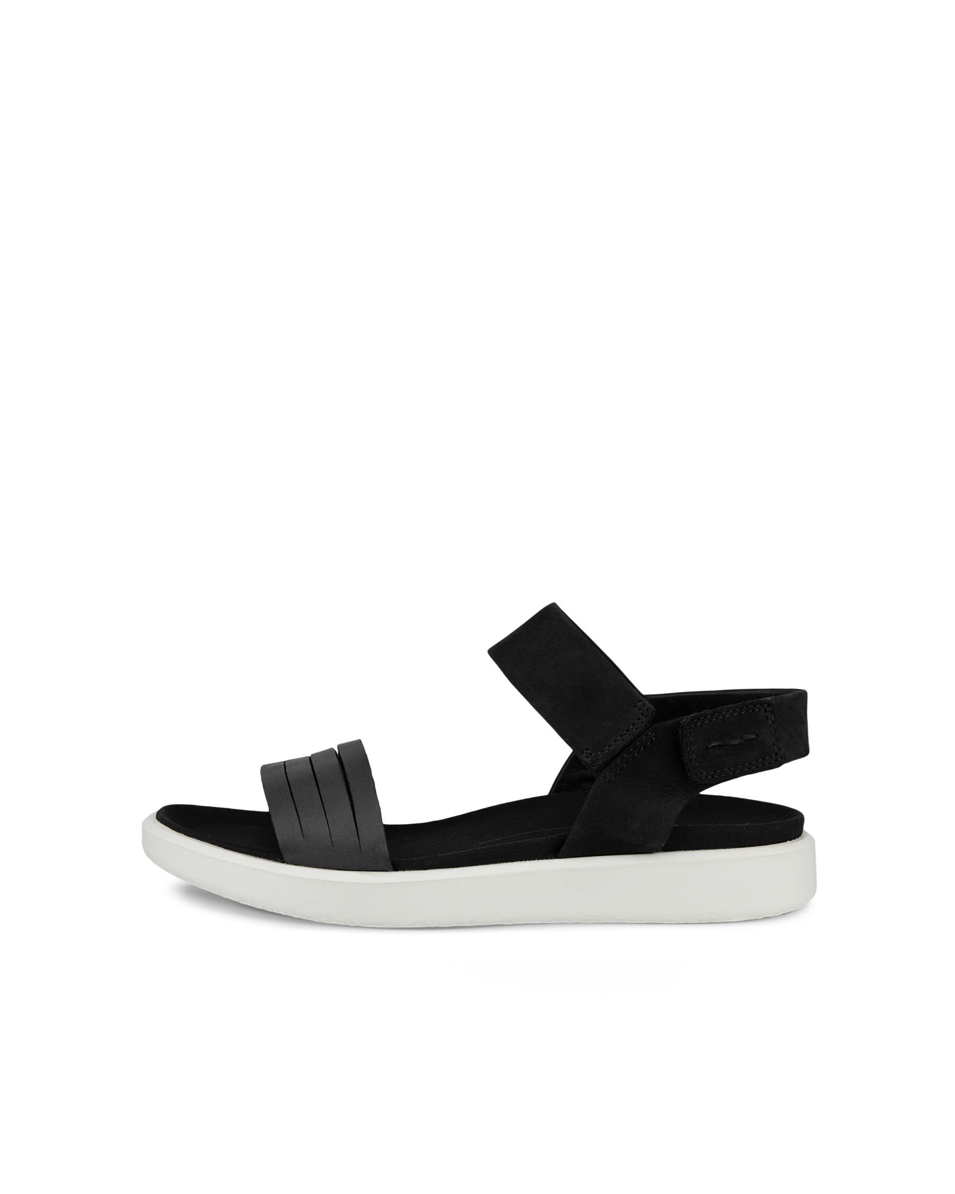 ECCO FLOWT W Damen Flache Nubuksandale Schwarz