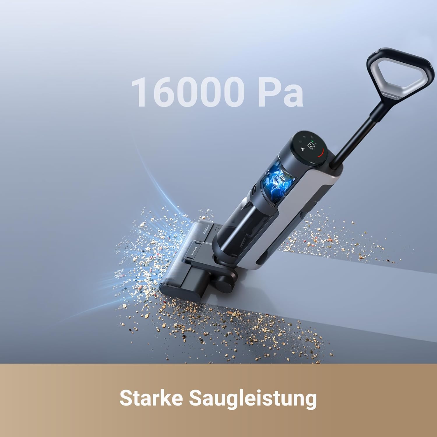dreame H12S Nass- und Trockensauger, Intelligente Fußbodenreinigung, Kabelloser Staubsauger und Wischer für Hartböden, Kantenreinigung mit Schmutzerkennung