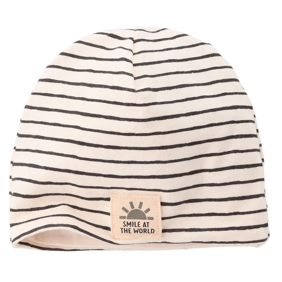 Topomini Newborn Mütze mit Streifen cremeweiss